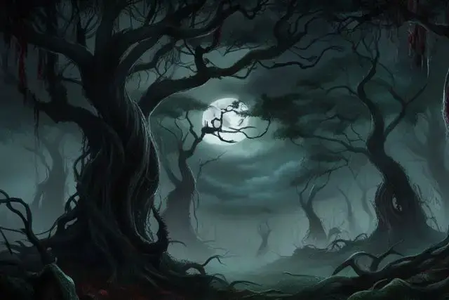 Image of a dark foreboding forest